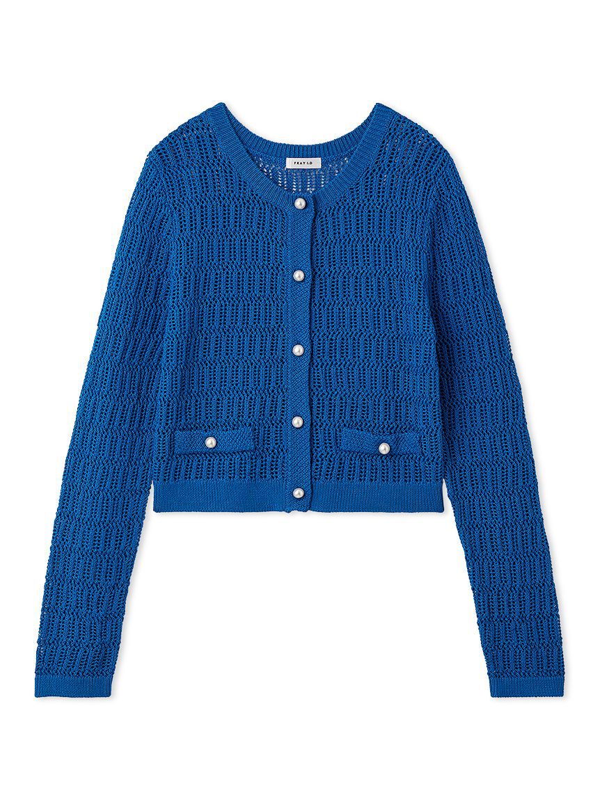 FRAY I.D「クロシェクルーネックカーディガン」|カーディガン|BLU