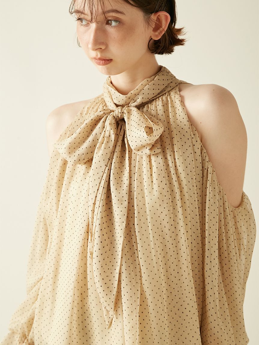 LILY BROWN「【WEB限定カラー】ドレープボウタイシフォンブラウス」|シャツ・ブラウス|