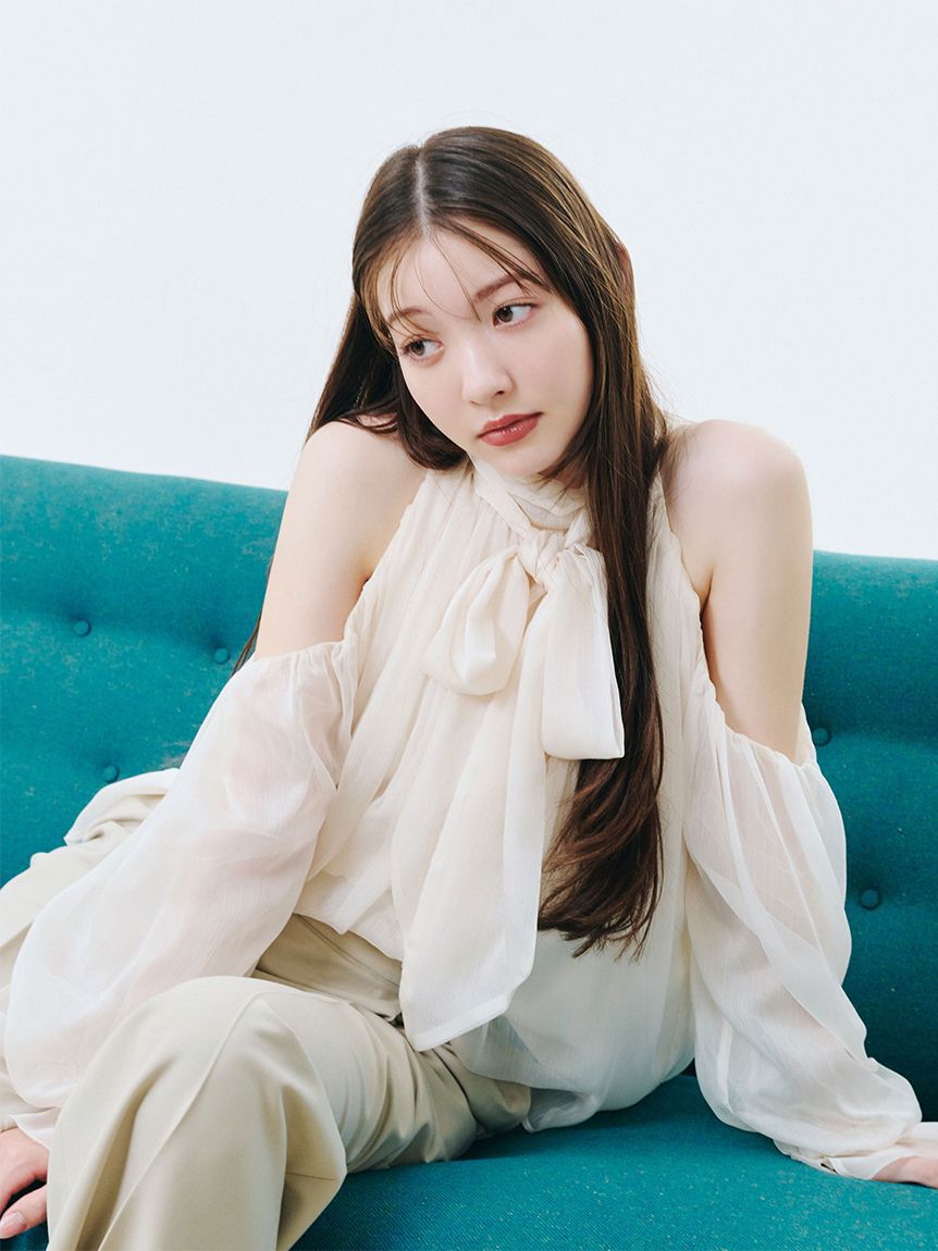 LILY BROWN「【WEB限定カラー】ドレープボウタイシフォンブラウス」|シャツ・ブラウス|