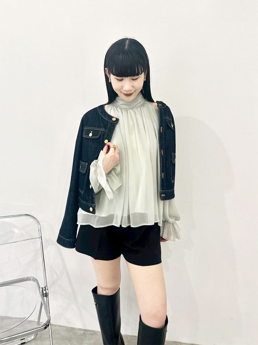 LILY BROWN「【WEB限定カラー】ドレープボウタイシフォンブラウス」|シャツ・ブラウス|