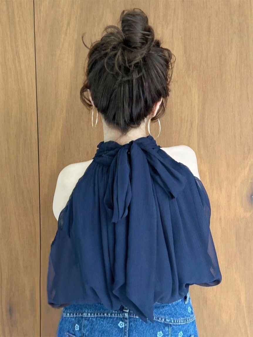 LILY BROWN「【WEB限定カラー】ドレープボウタイシフォンブラウス」|シャツ・ブラウス|