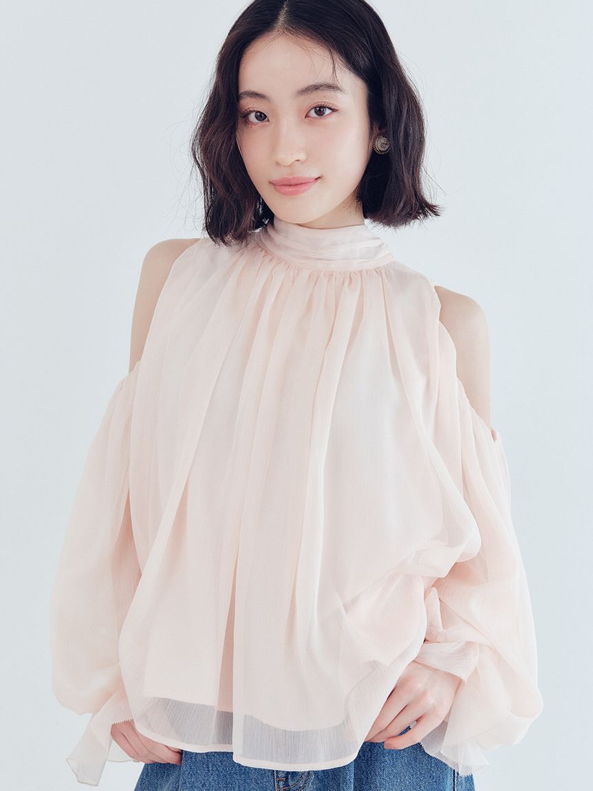 LILY BROWN「【WEB限定カラー】ドレープボウタイシフォンブラウス」|シャツ・ブラウス|