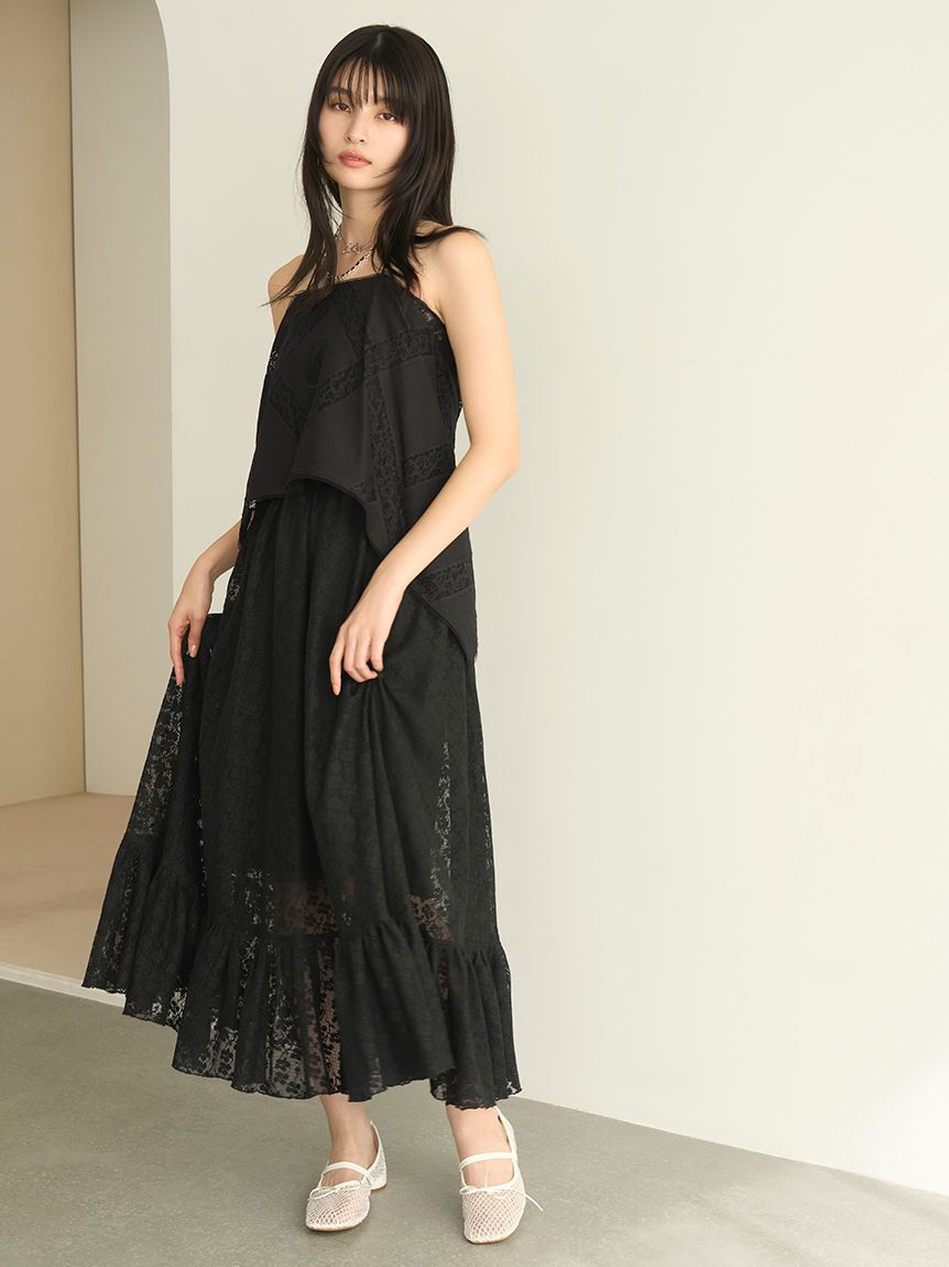 LILY BROWN「コットンレースワンピース」|ワンピース|BLK