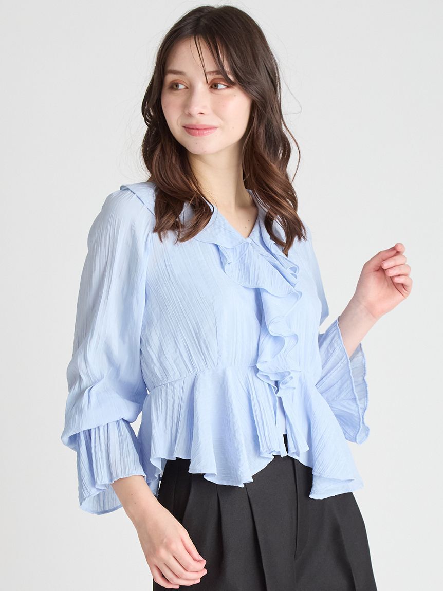 CELFORD「フリルペプラムブラウス」|シャツ・ブラウス|SAX