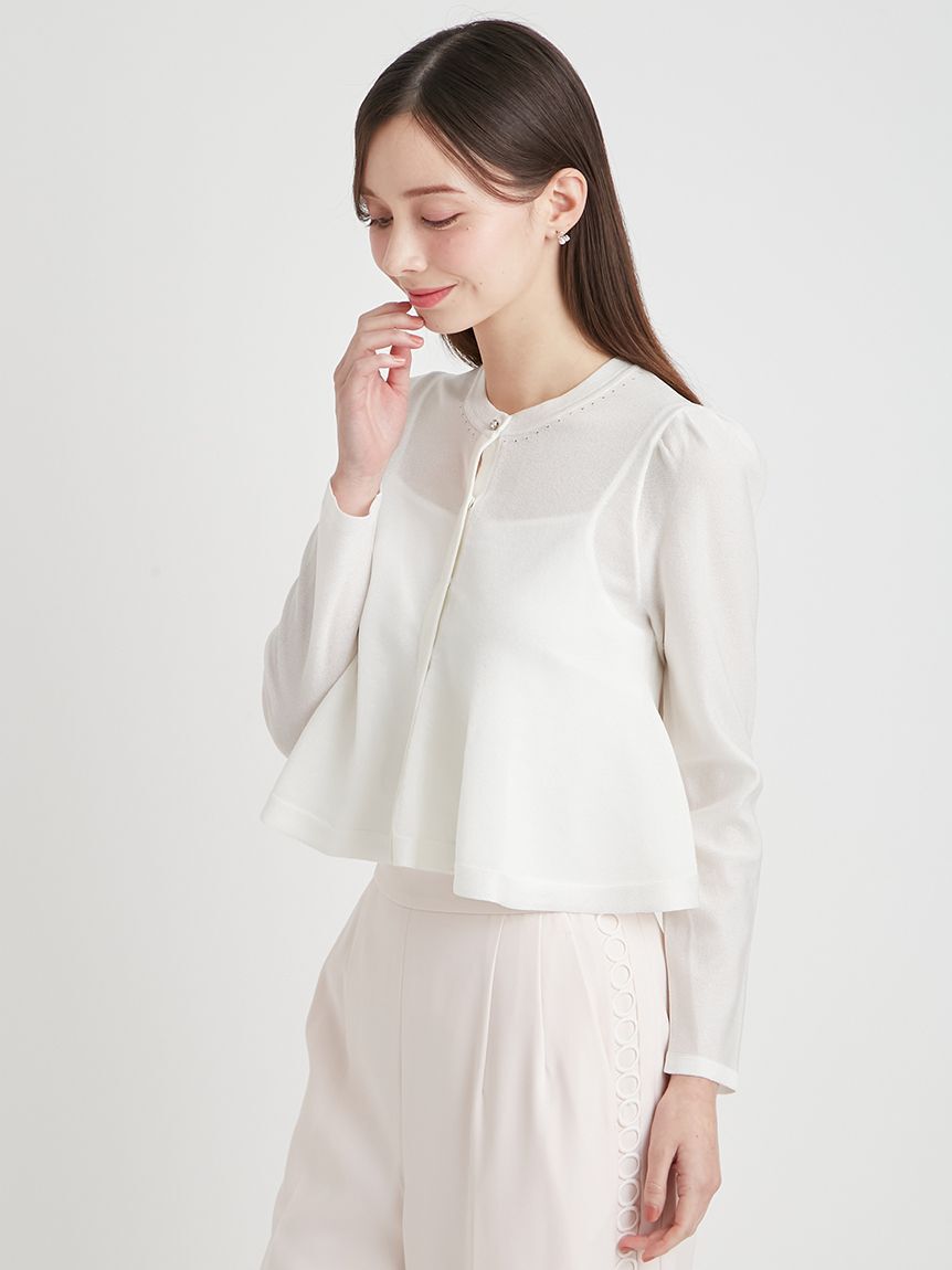 CELFORD「【洗える】ペプラムシアーラメニットカーデ」|カーディガン|OWHT