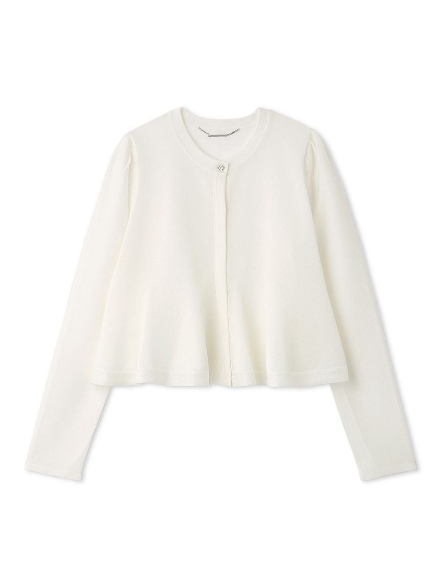 CELFORD「【洗える】ペプラムシアーラメニットカーデ」|カーディガン|