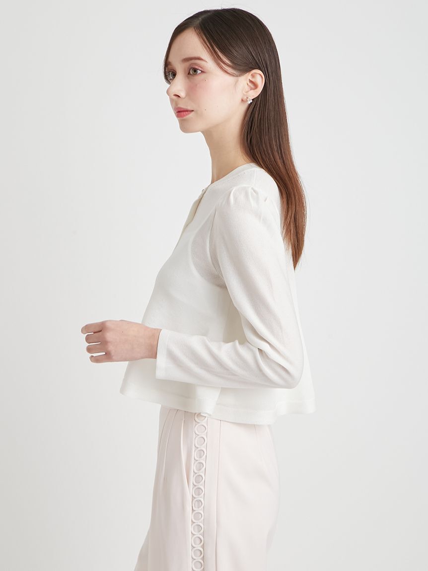 CELFORD「【洗える】ペプラムシアーラメニットカーデ」|カーディガン|