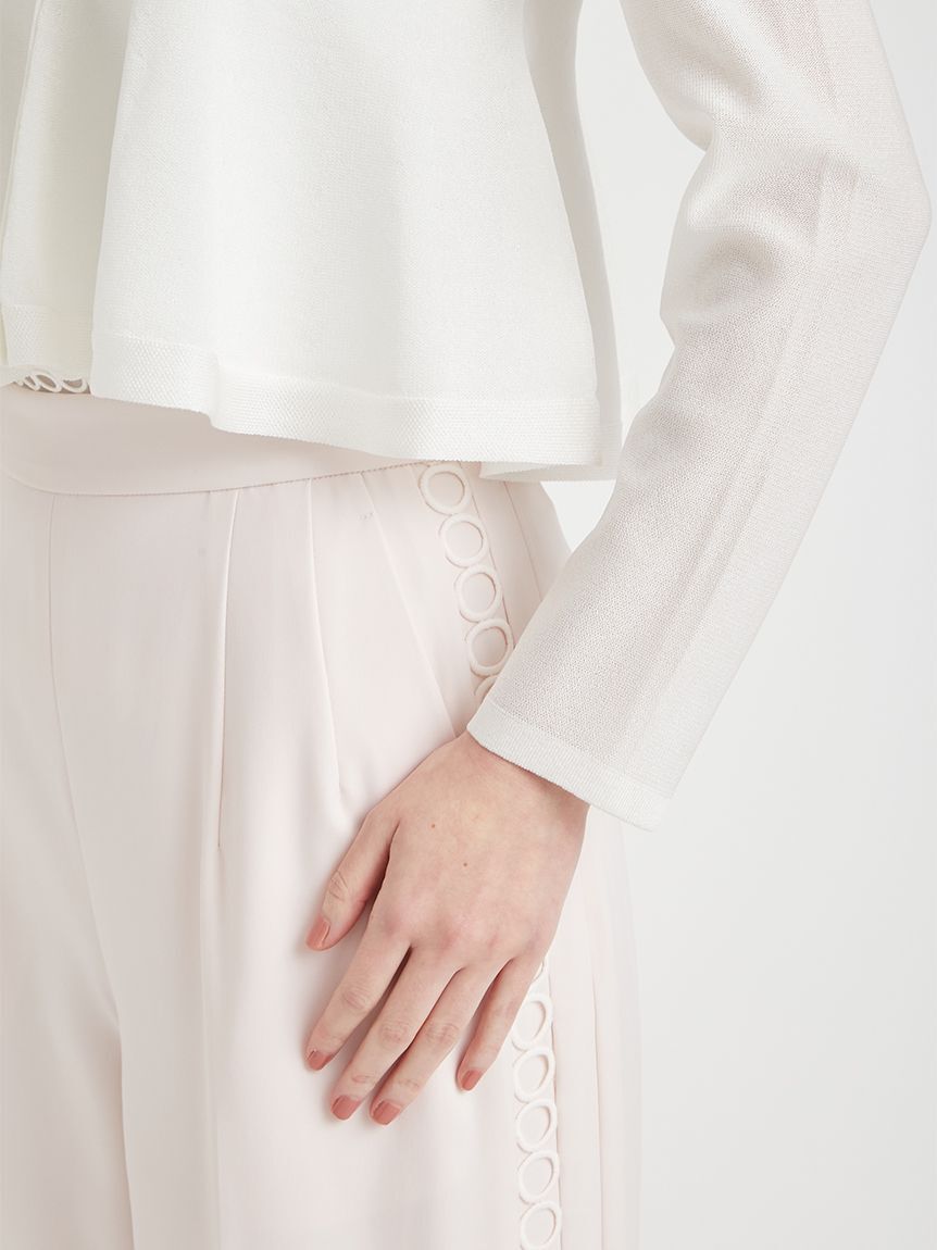 CELFORD「【洗える】ペプラムシアーラメニットカーデ」|カーディガン|