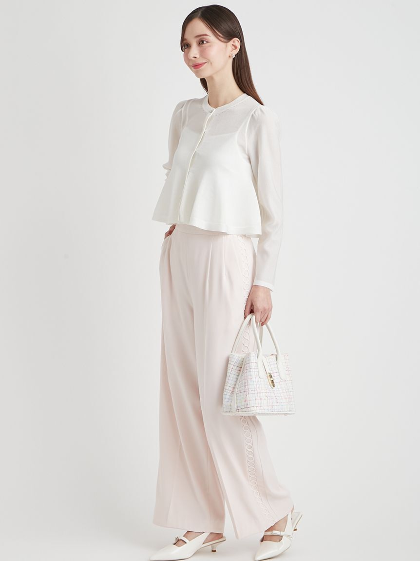 CELFORD「【洗える】ペプラムシアーラメニットカーデ」|カーディガン|