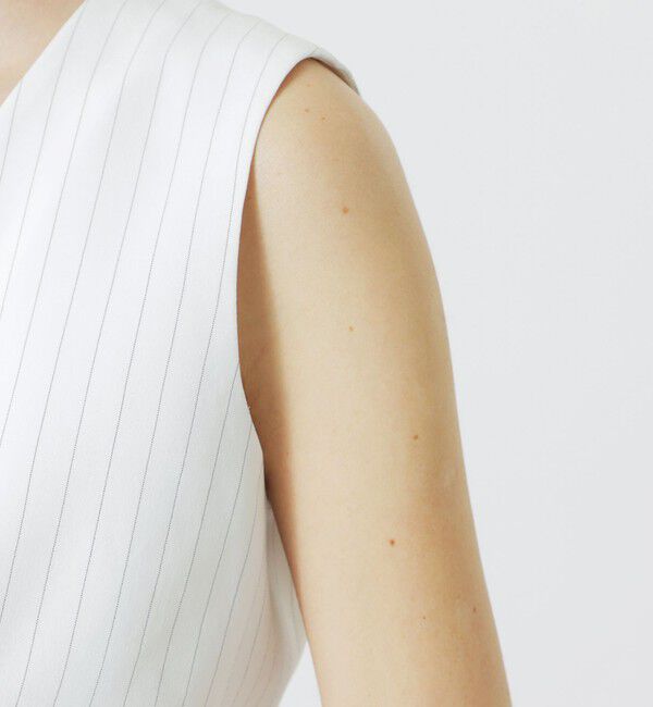  「【ウォッシャブル/セットアップ対応】ピンストライプベスト」|ベスト・ジレ|