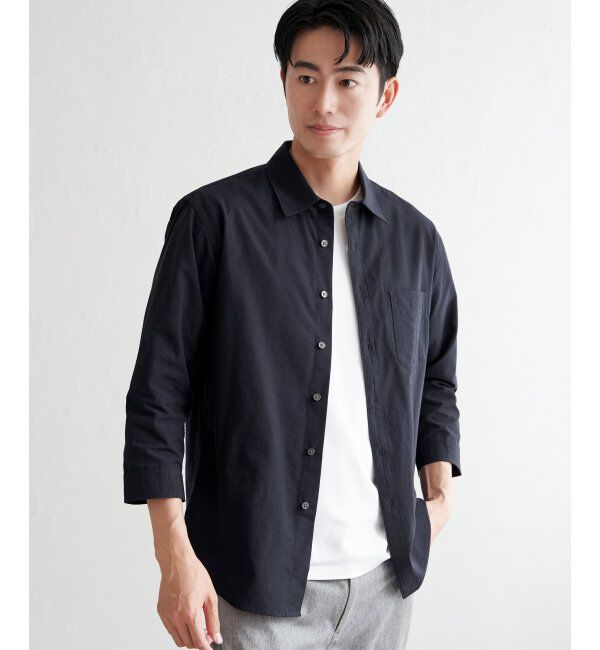 ikka「7.5分袖ドライタッチシャツ」|シャツ・ブラウス|