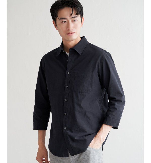 ikka「7.5分袖ドライタッチシャツ」|シャツ・ブラウス|