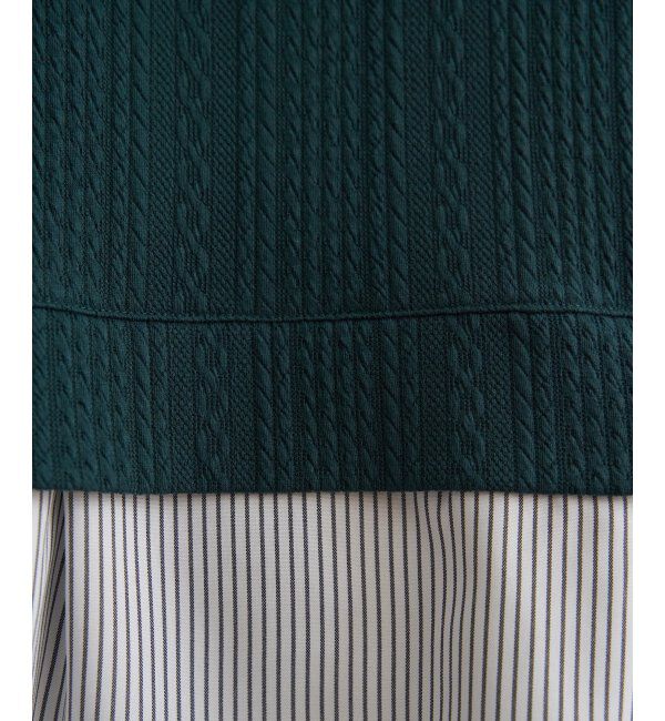 ikka「ケーブル柄レイヤードプルオーバー」|その他|