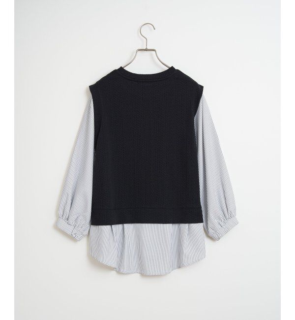 ikka「ケーブル柄レイヤードプルオーバー」|その他|