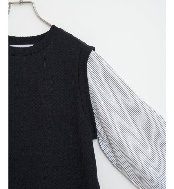 ikka「ケーブル柄レイヤードプルオーバー」|その他|