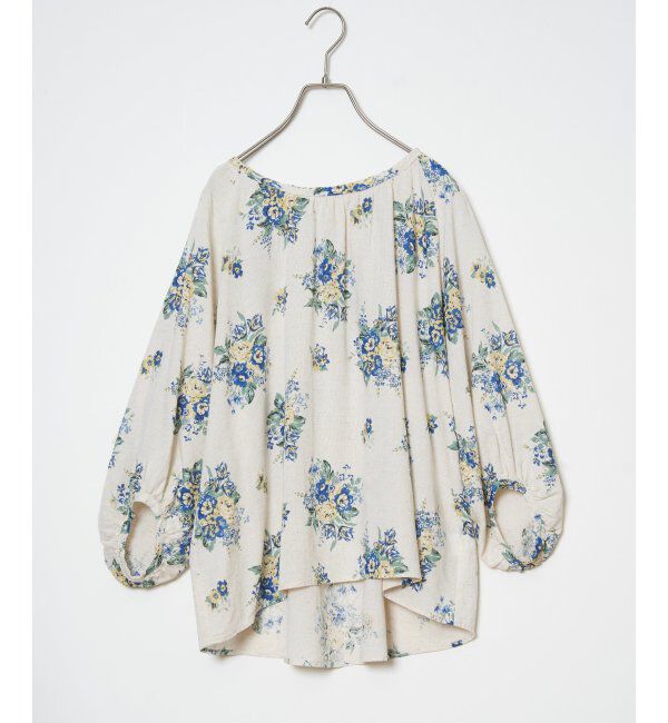 Lbc with Life「リネン混ブーケプリントパフスリーブ」|シャツ・ブラウス|