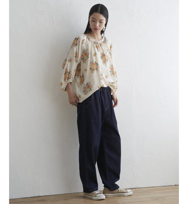 Lbc with Life「リネン混ブーケプリントパフスリーブ」|シャツ・ブラウス|