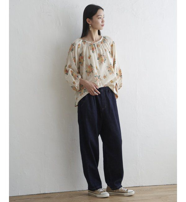 Lbc with Life「リネン混ブーケプリントパフスリーブ」|シャツ・ブラウス|