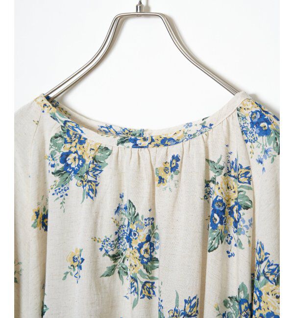 Lbc with Life「リネン混ブーケプリントパフスリーブ」|シャツ・ブラウス|