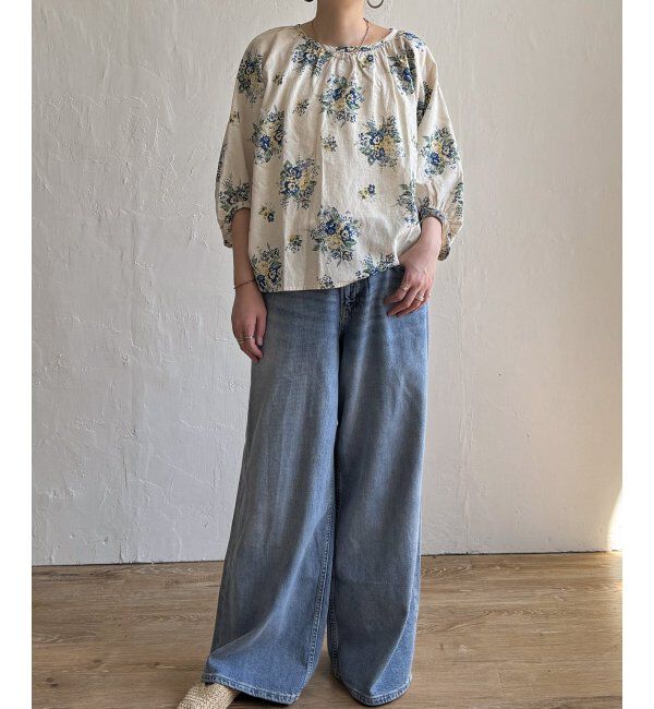 Lbc with Life「リネン混ブーケプリントパフスリーブ」|シャツ・ブラウス|