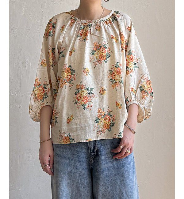 Lbc with Life「リネン混ブーケプリントパフスリーブ」|シャツ・ブラウス|
