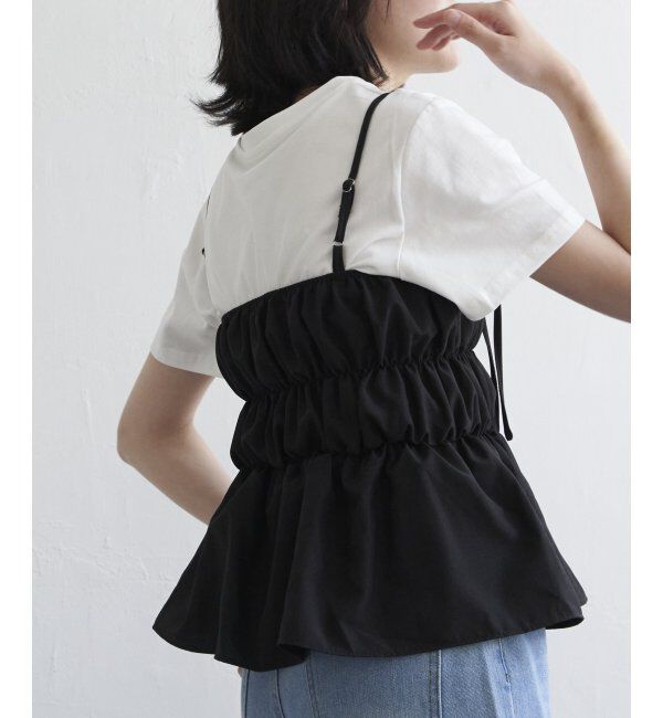 VENCE share style「リボンギャザーキャミソール」|タンクトップ|