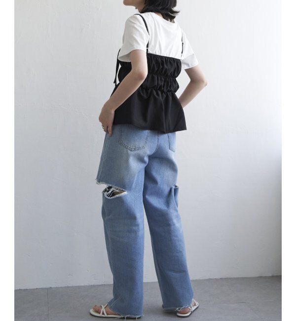 VENCE share style「リボンギャザーキャミソール」|タンクトップ|