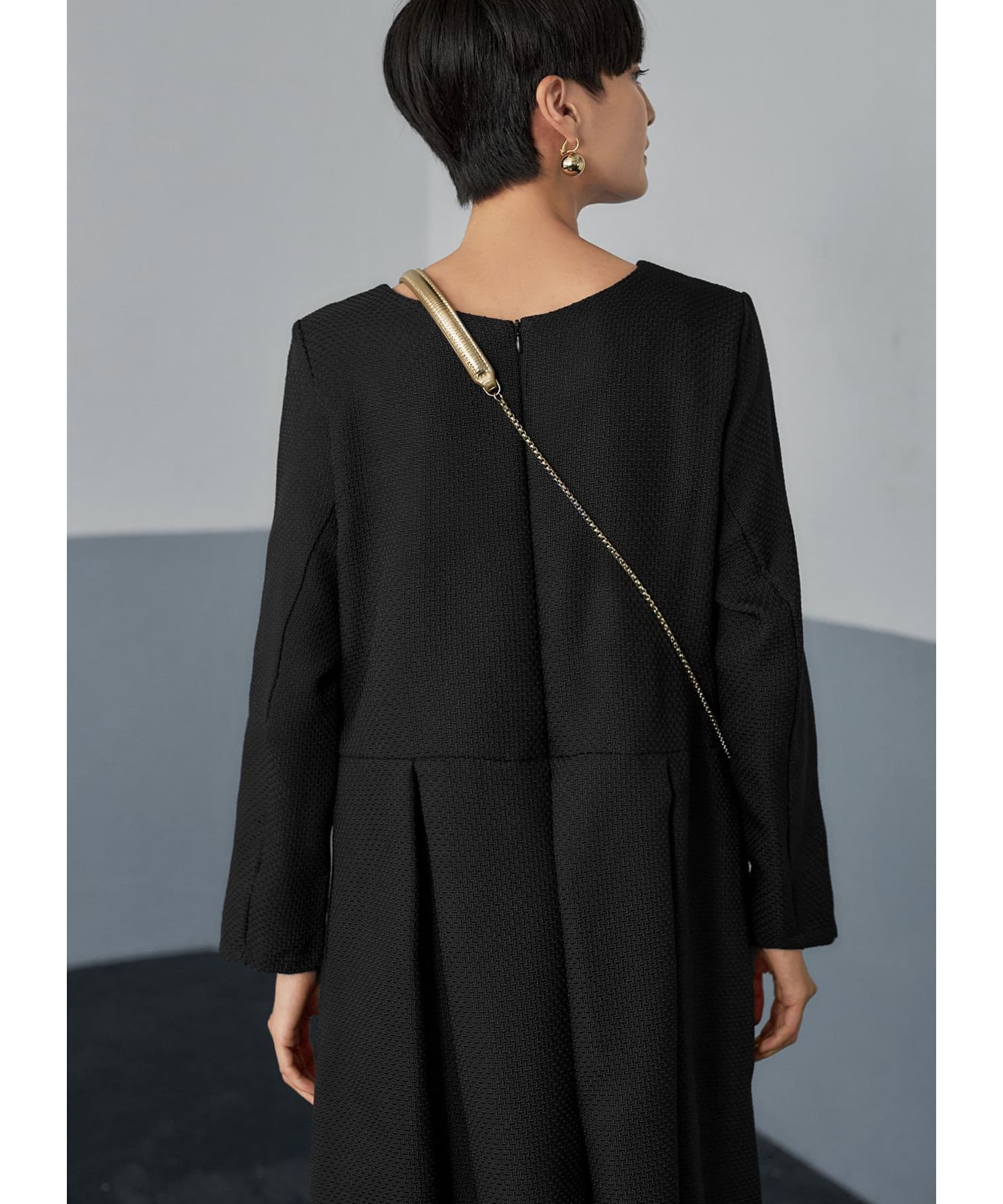 STYLE DELI「凹凸織り生地タックワンピース」|ワンピース|