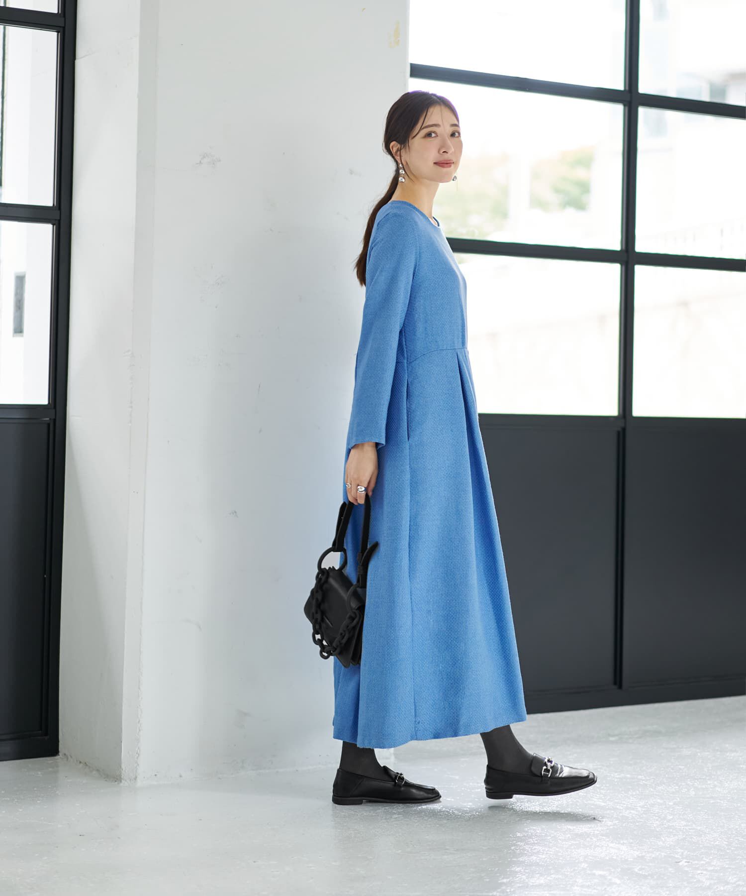 STYLE DELI「凹凸織り生地タックワンピース」|ワンピース|