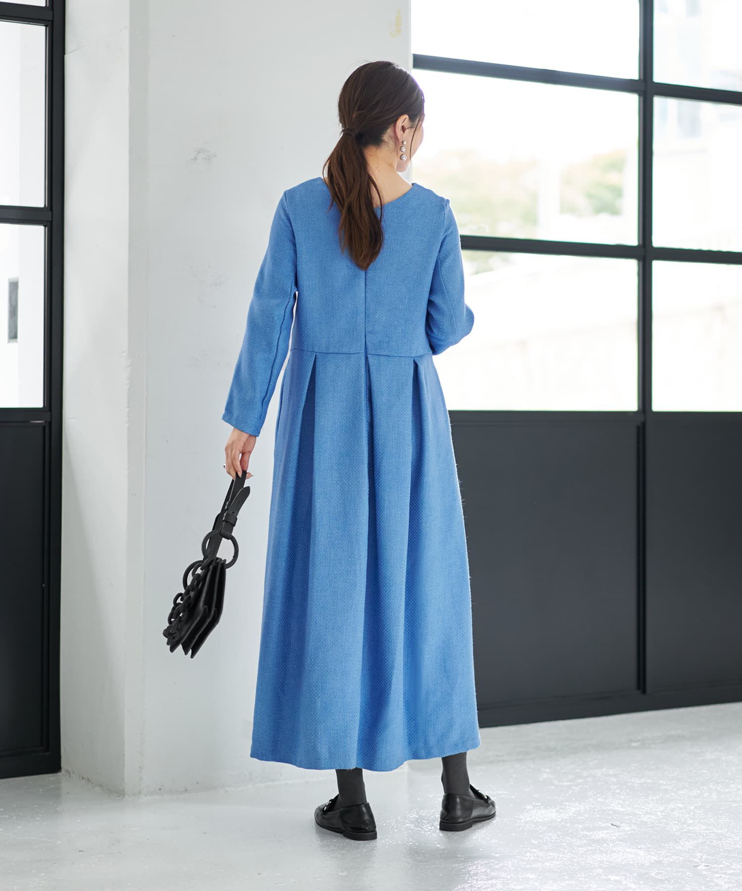 STYLE DELI「凹凸織り生地タックワンピース」|ワンピース|