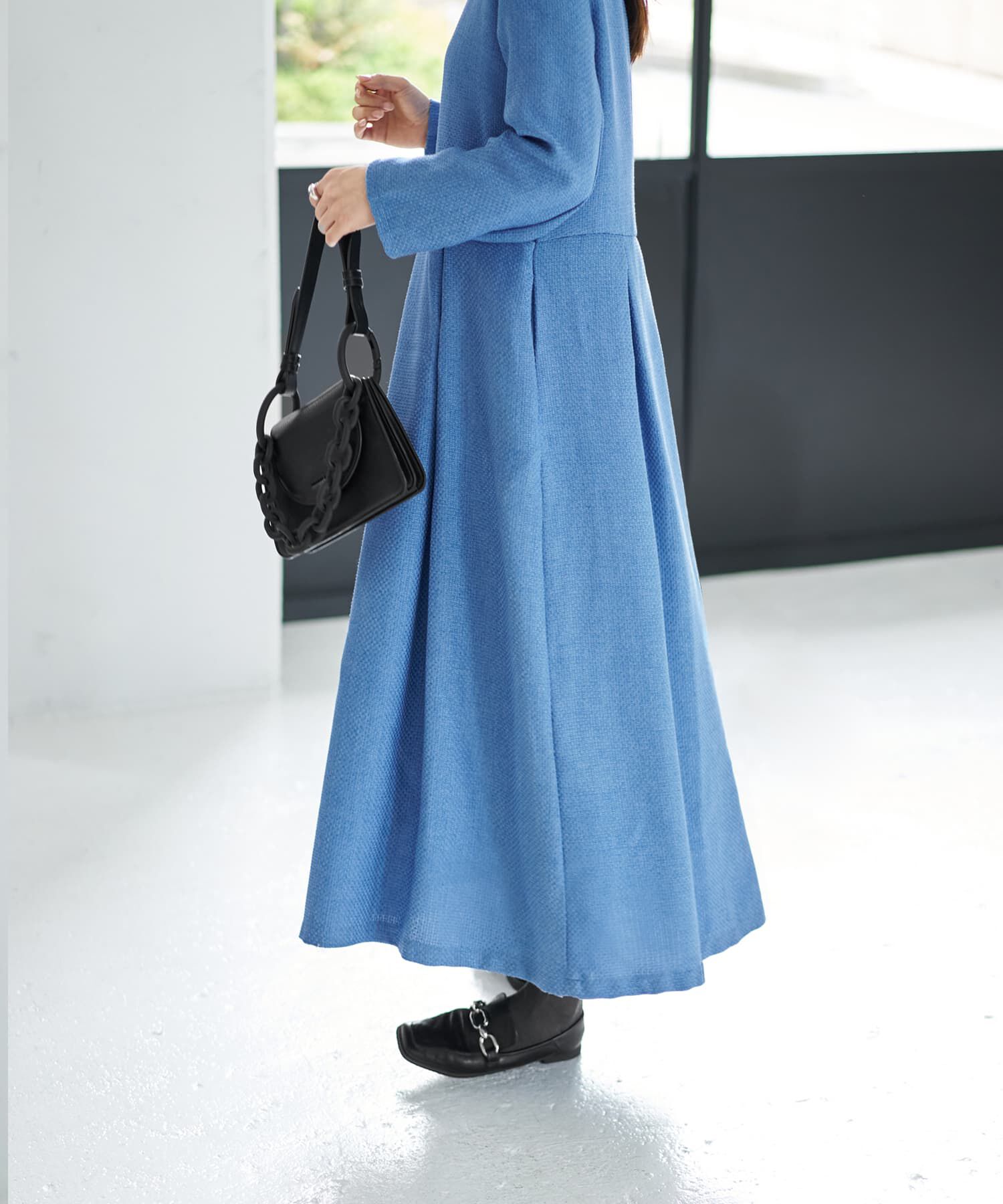 STYLE DELI「凹凸織り生地タックワンピース」|ワンピース|