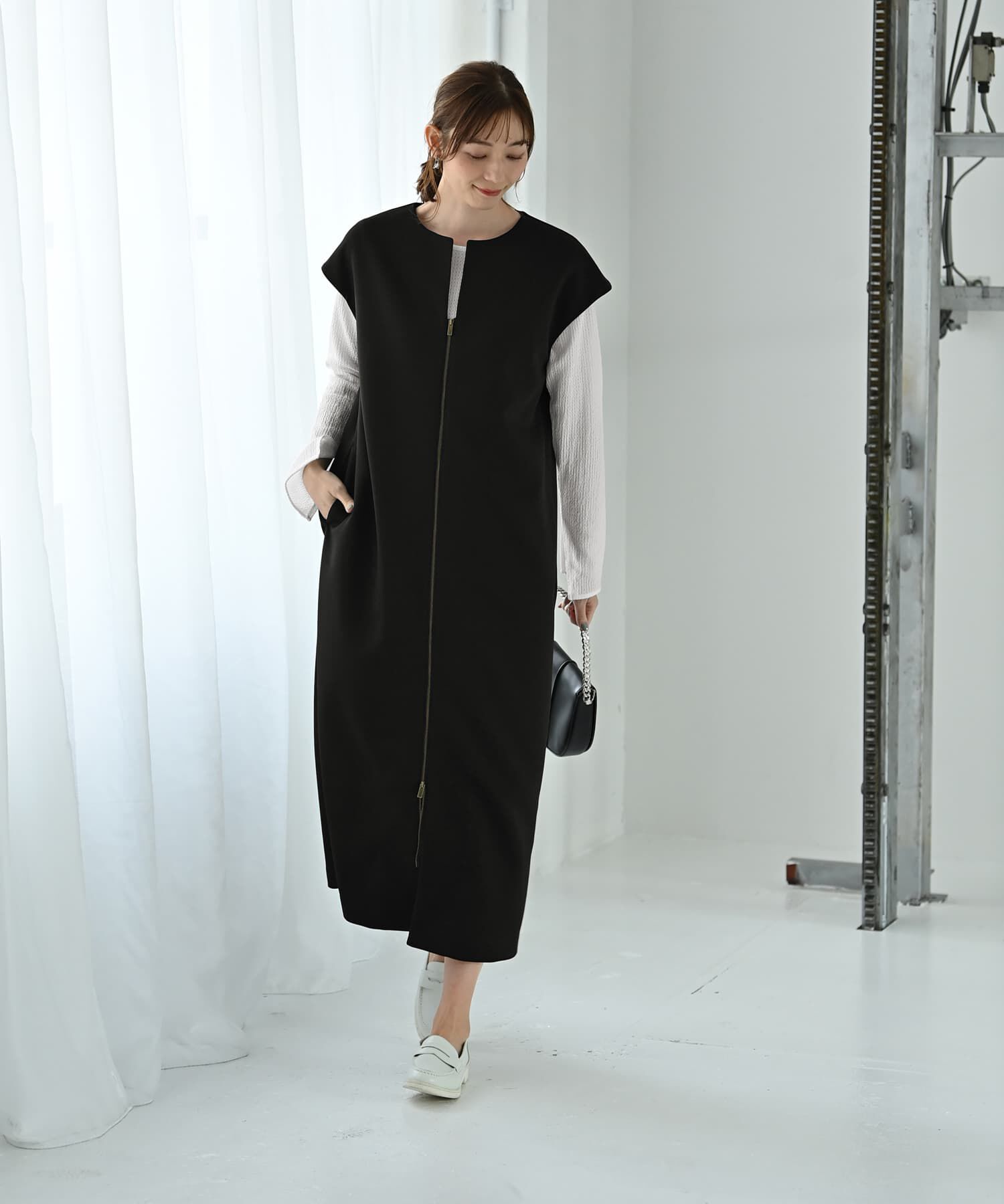 STYLE DELI「【Kana Oyama&times;BLK001】ジップジレワンピース／DELI size」|ワンピース|