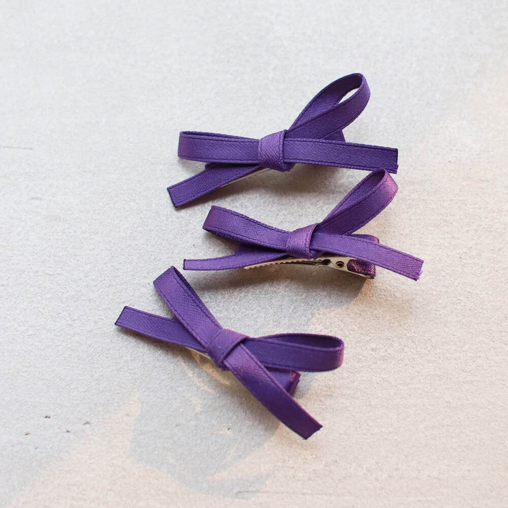 BACKYARD FAMILY「ヘアクリップ キッズ 3個セット 通販 ヘア クリップ 68232302 ランランリボンヘアピン」|その他|パープル1