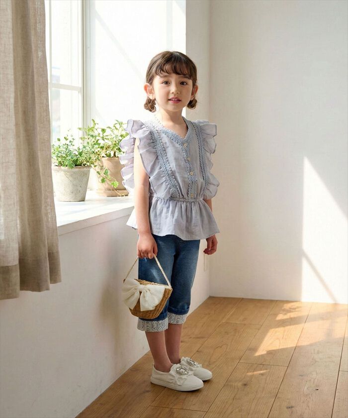 BACKYARD FAMILY「Rora デニムパンツ 通販 ローラ ラピス ジーンズ パンツ ロールアップデニム キッズ 女の子」|その他|