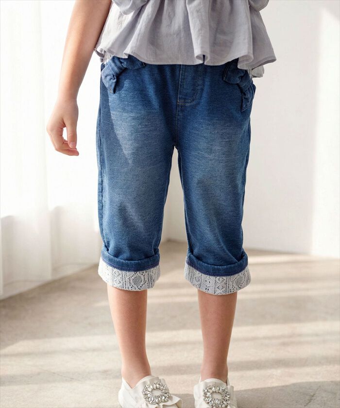 BACKYARD FAMILY「Rora デニムパンツ 通販 ローラ ラピス ジーンズ パンツ ロールアップデニム キッズ 女の子」|その他|
