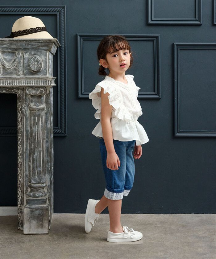 BACKYARD FAMILY「Rora デニムパンツ 通販 ローラ ラピス ジーンズ パンツ ロールアップデニム キッズ 女の子」|その他|