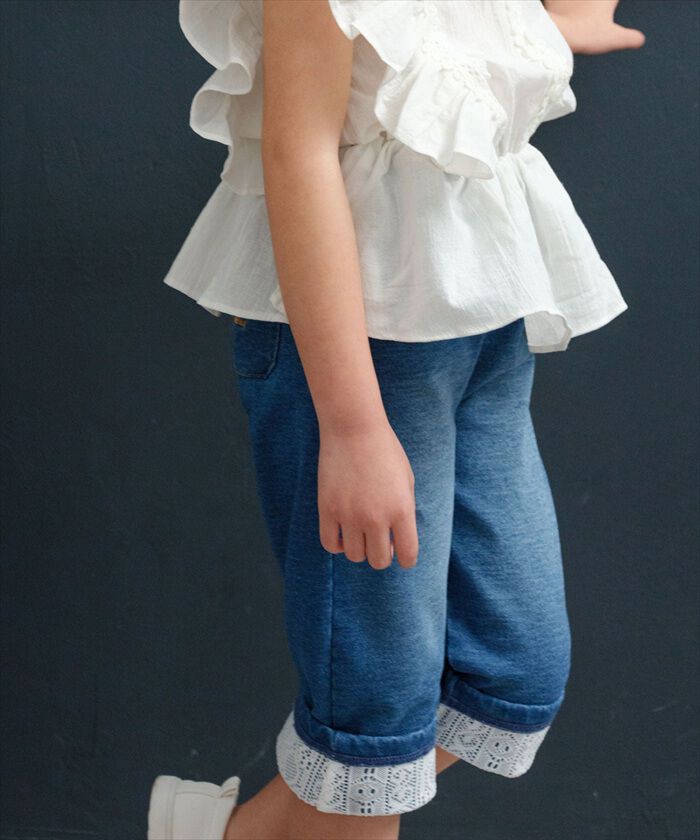BACKYARD FAMILY「Rora デニムパンツ 通販 ローラ ラピス ジーンズ パンツ ロールアップデニム キッズ 女の子」|その他|