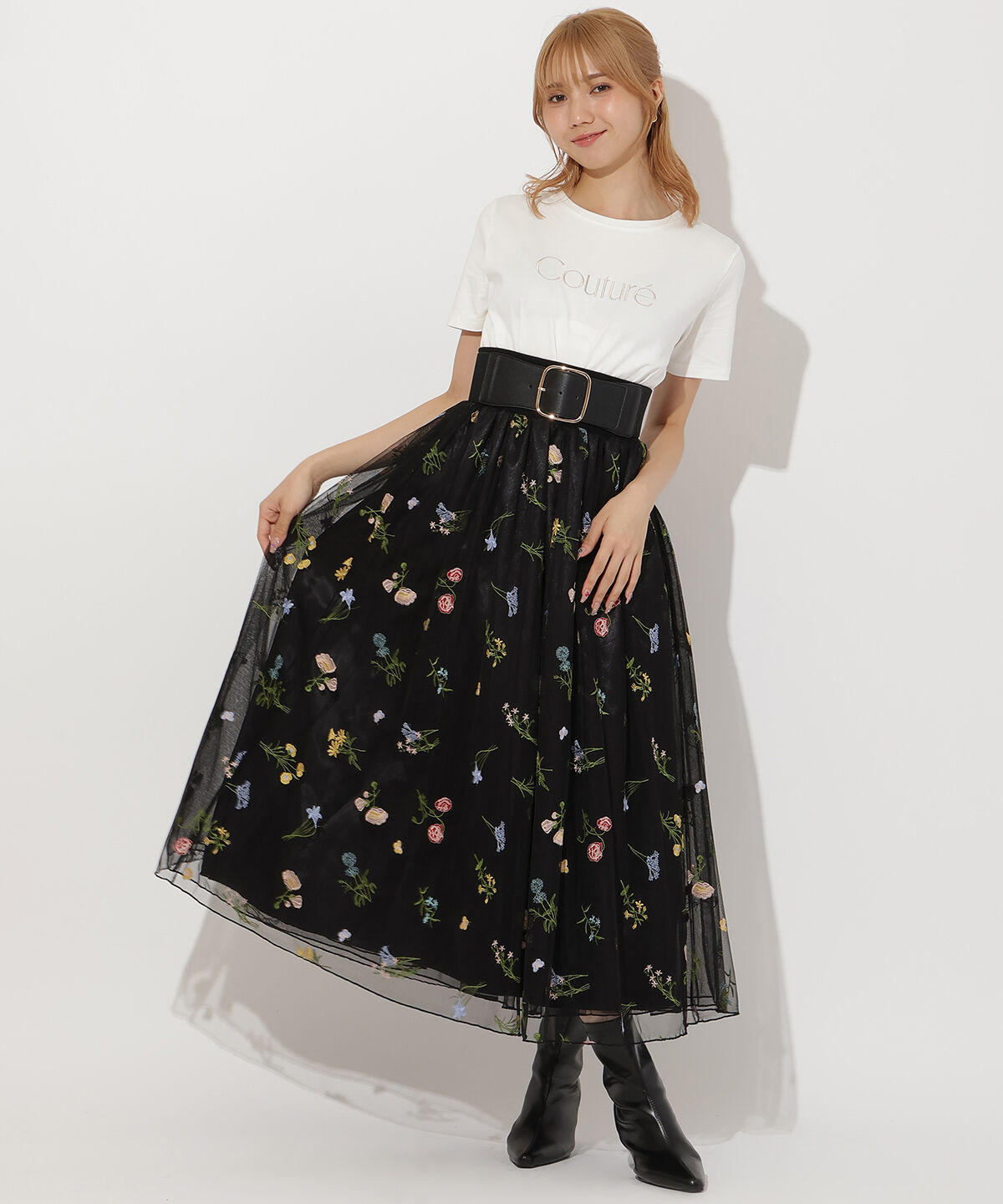 アンドクチュール「COUTURE 刺繍Tシャツ」|Tシャツ・カットソー|