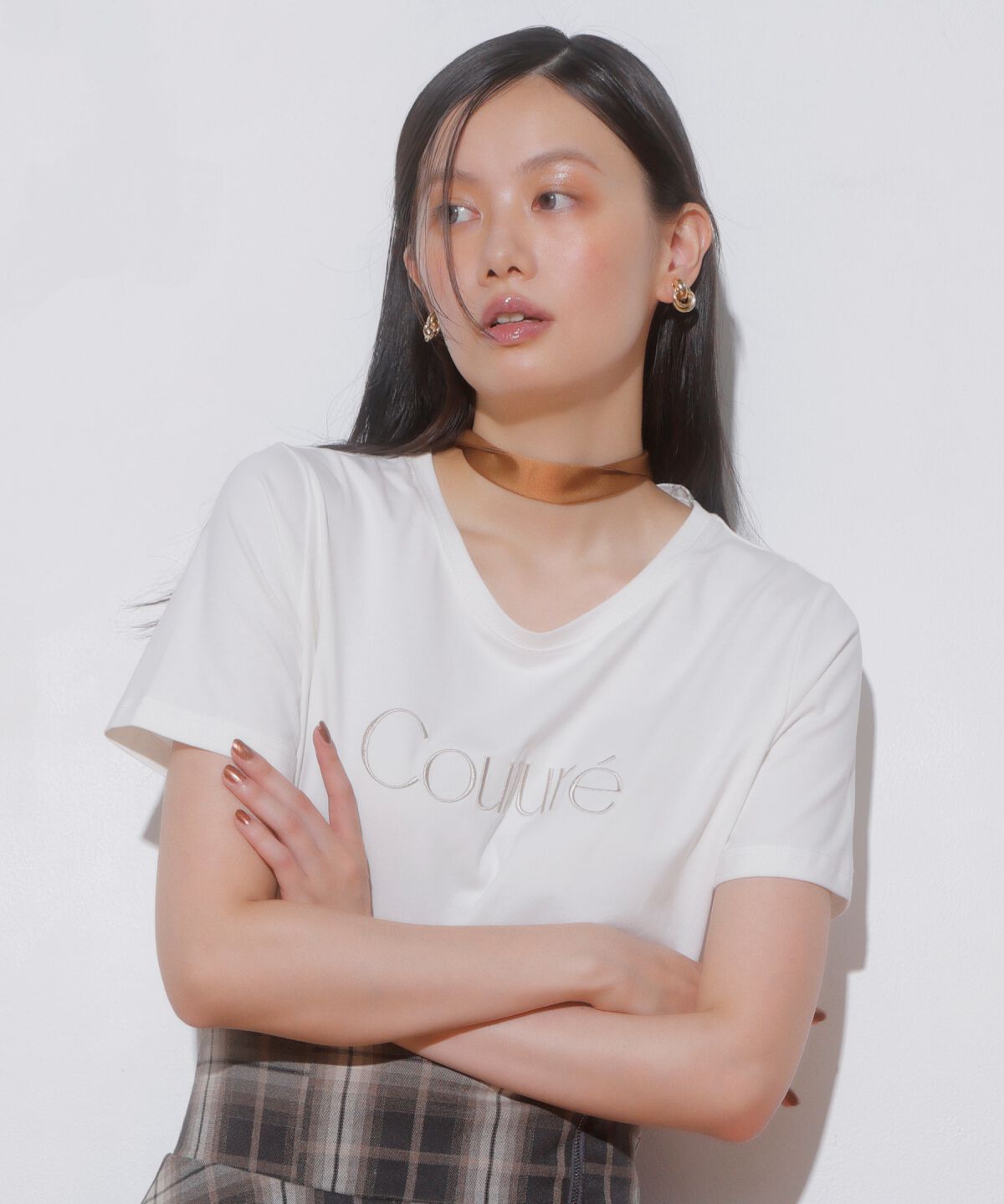アンドクチュール「COUTURE 刺繍Tシャツ」|Tシャツ・カットソー|