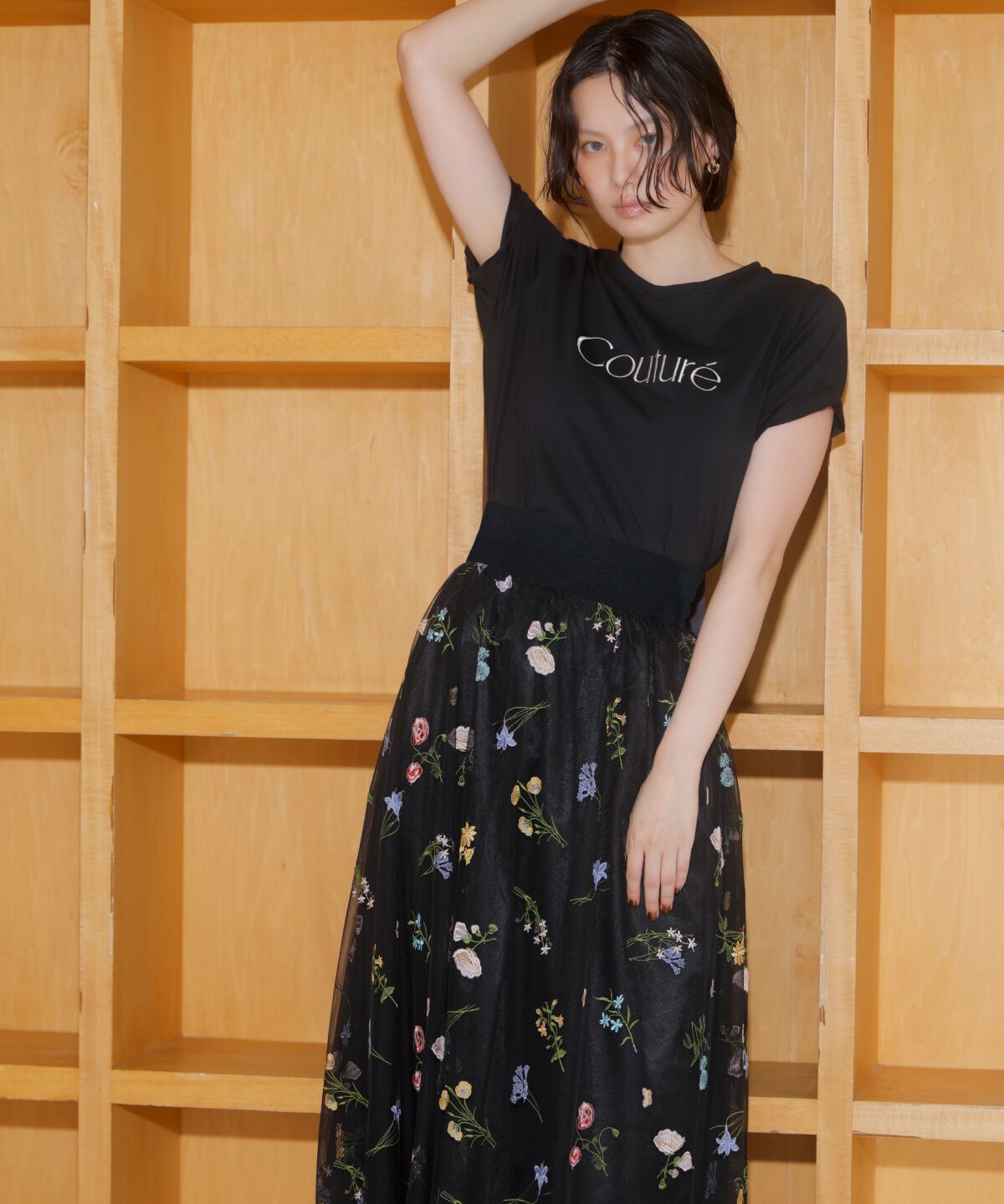 アンドクチュール「COUTURE 刺繍Tシャツ」|Tシャツ・カットソー|