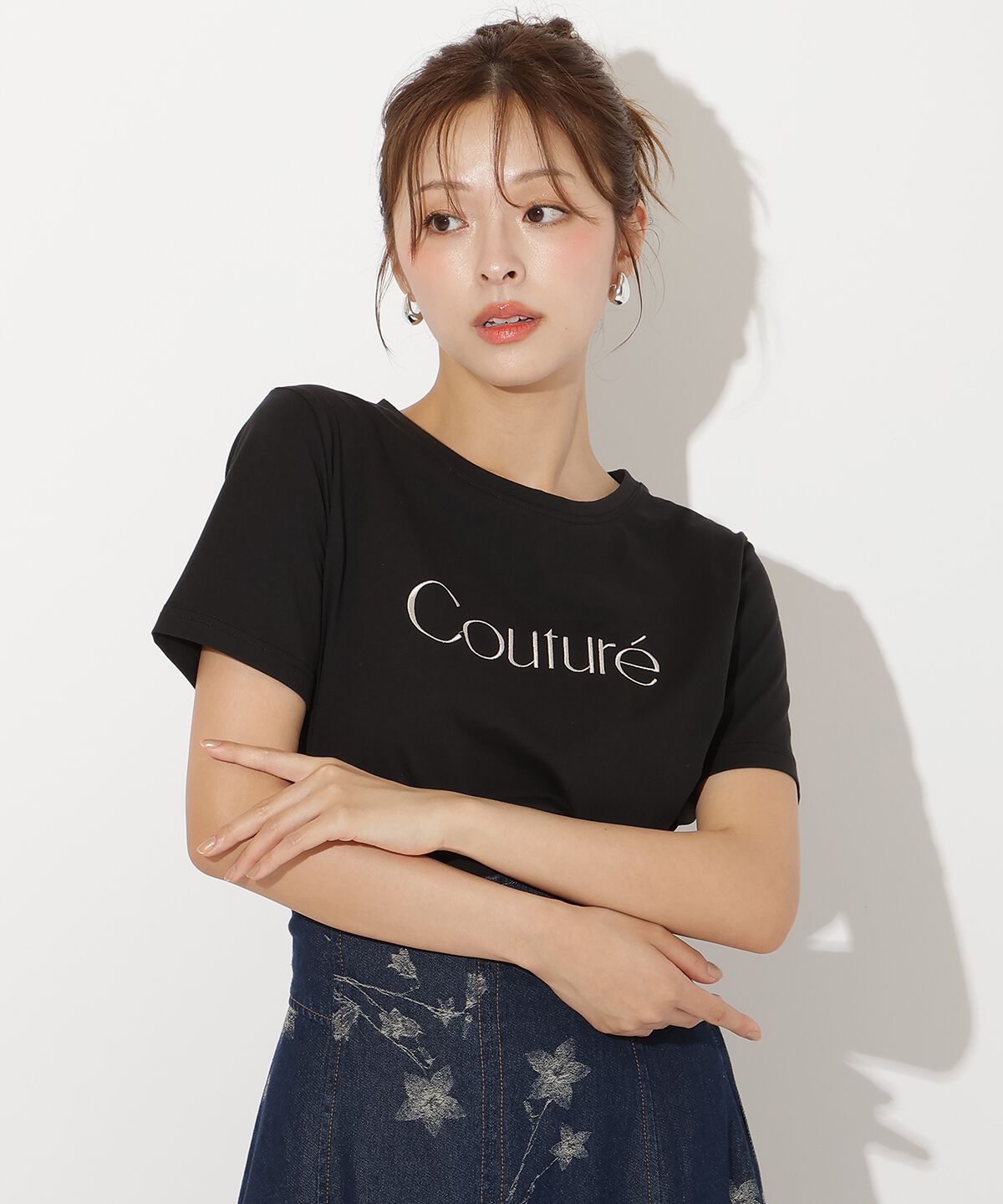 アンドクチュール「COUTURE 刺繍Tシャツ」|Tシャツ・カットソー|