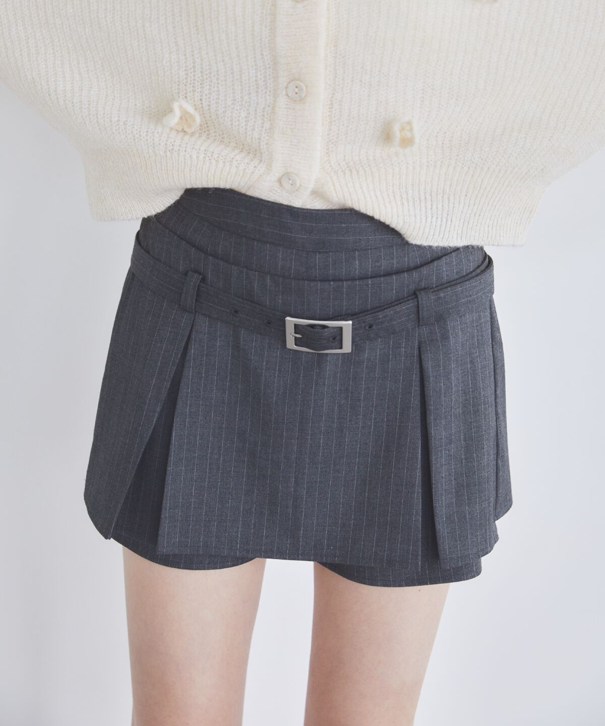 REDYAZEL「レイヤードデザインベルティッドショートパンツ」|キュロット|