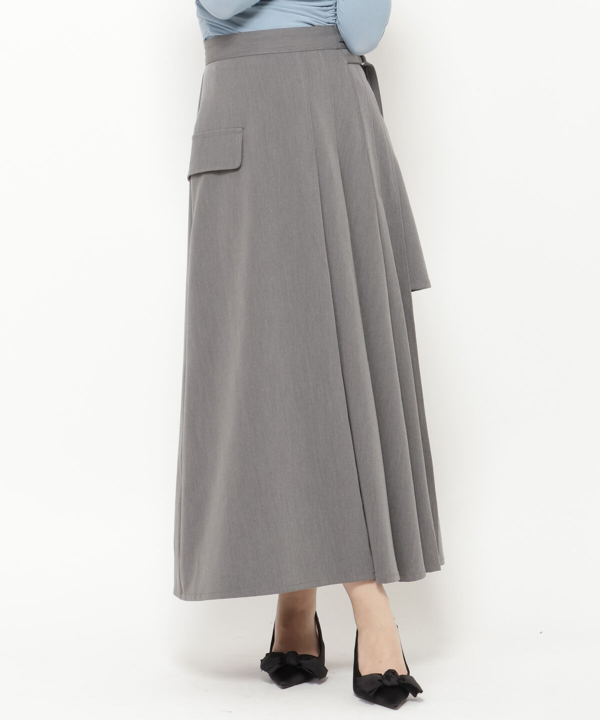 REDYAZEL「アシメソフトプリーツスカート」|フレア|