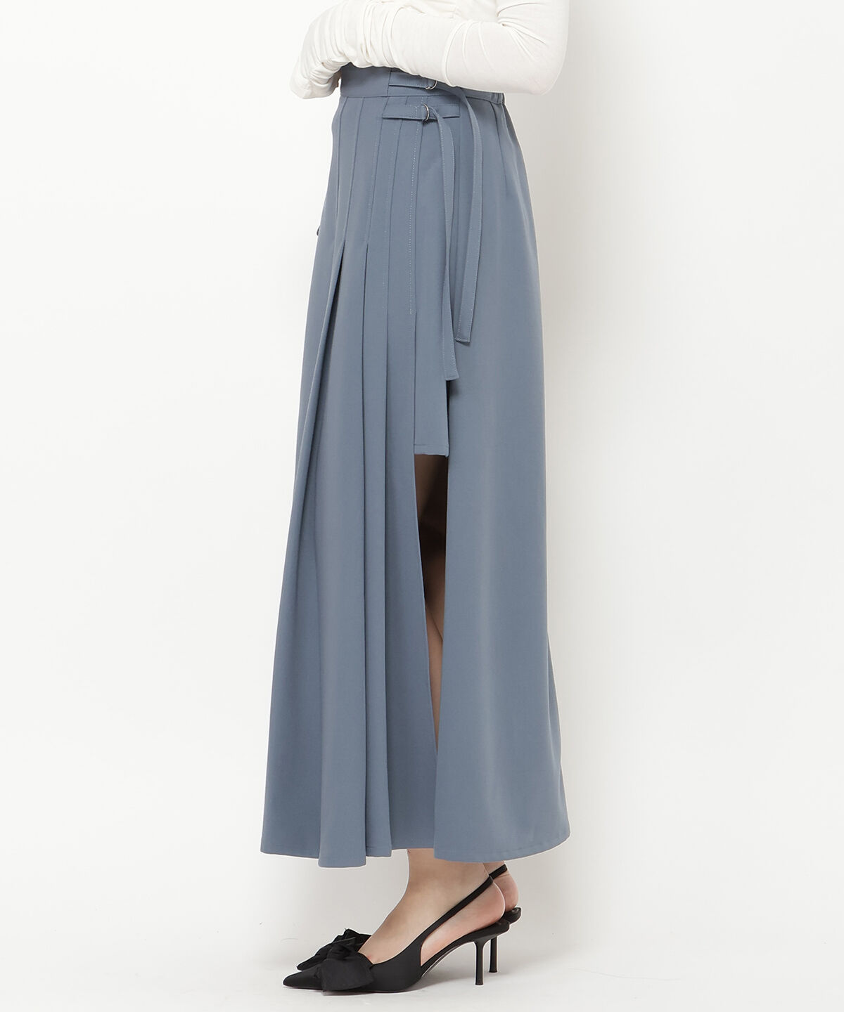 REDYAZEL「アシメソフトプリーツスカート」|フレア|