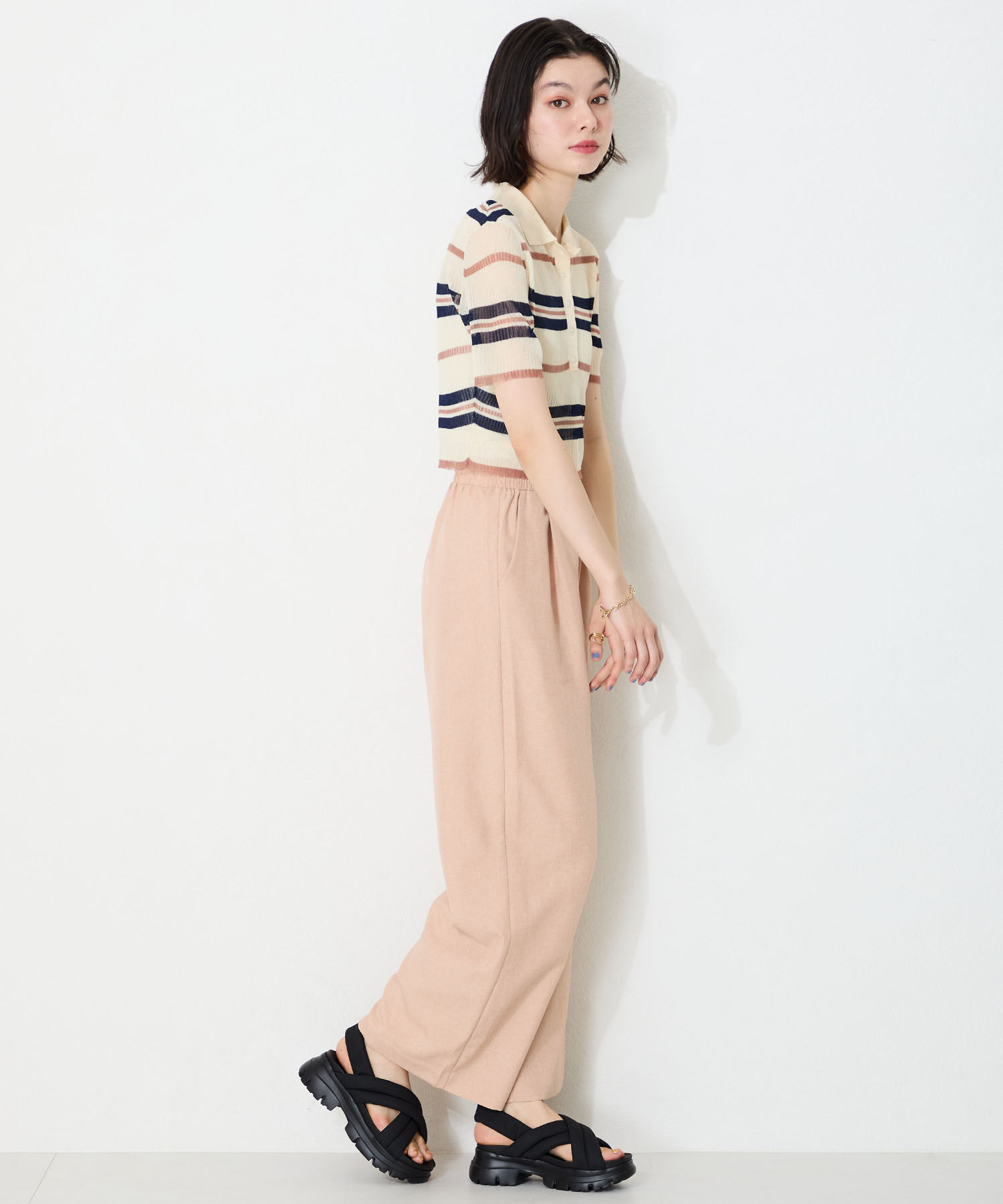 ORiental TRaffic「【トレンド】クロスベルト厚底サンダル/51201 サンダル 厚底 人気 売れてる」|サンダル|