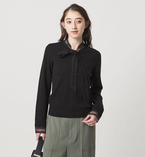 UNITED ARROWS「4WAY ボウタイレース ニット」|ニット・セーター|BLACK