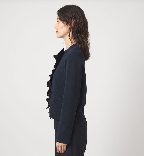 UNITED ARROWS green label relaxing「フロント フリル ニット カーディガン」|カーディガン|