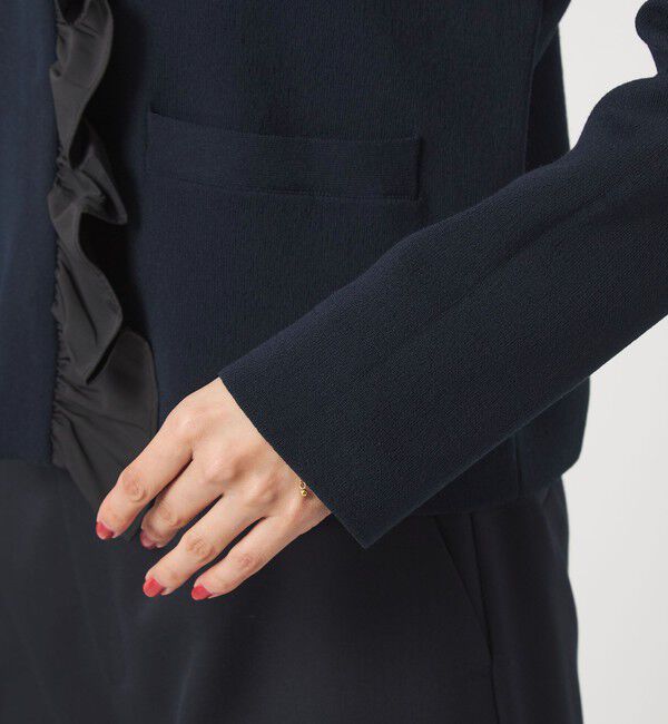 UNITED ARROWS green label relaxing「フロント フリル ニット カーディガン」|カーディガン|