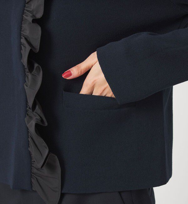 UNITED ARROWS green label relaxing「フロント フリル ニット カーディガン」|カーディガン|