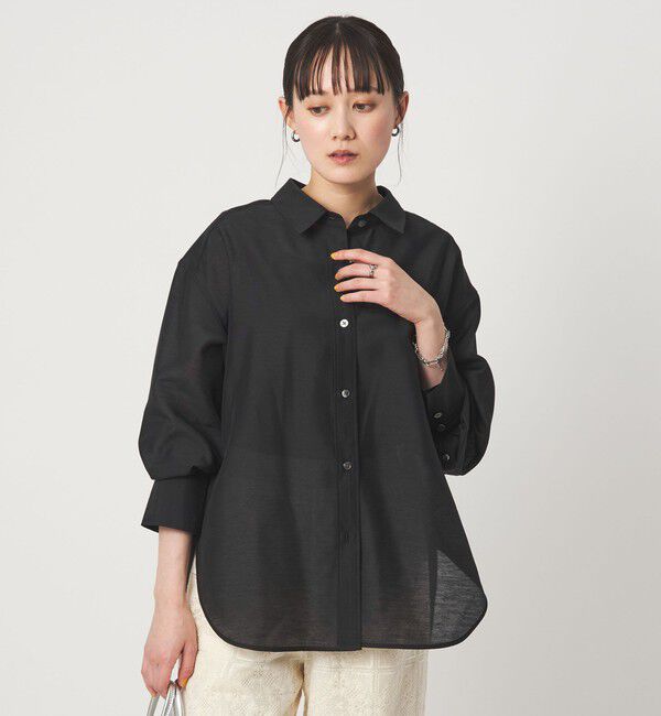 UNITED ARROWS green label relaxing「［size SHORTあり］ミルフィーユデイリーシャツ」|シャツ・ブラウス|BLACK